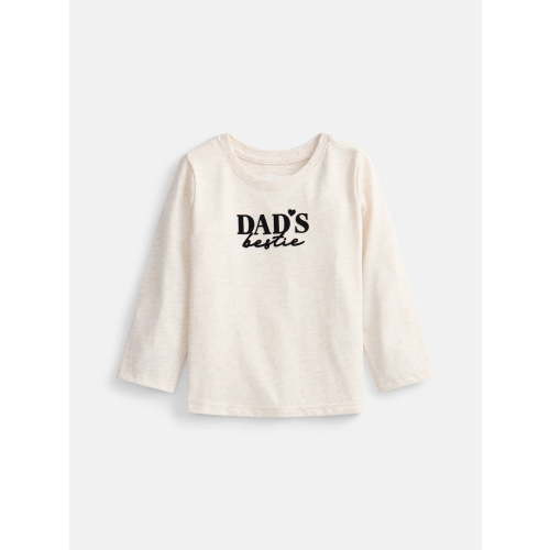 Wonder Nation Baby Girls’ Graphic Tee with Long Sleeves, Sizes 0M-24M