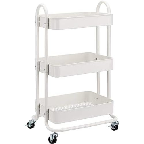 Amazon Basics 3-Tier Rolling Utility or Kitchen Cart - White