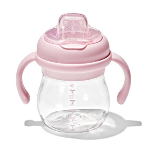 OXO 6oz Tot Transitions Soft Spout Sippy Cup with Removable Handles - Blossom