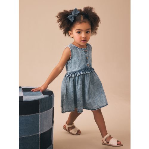 Denim Sleeveless Peplum Dress (3mths-8yrs)