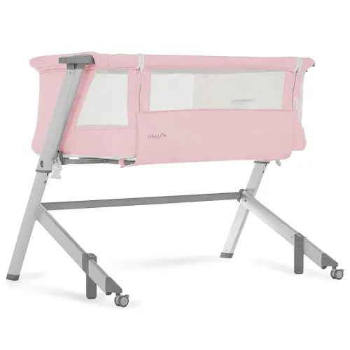 Dream On Me Skylar Bassinet and Beside Sleeper in Pink, Lightweight and Portable Baby Bassinet, Five Position Adjustable Height, Easy to Fold and Carry Travel Bassinet, JPMA Certified