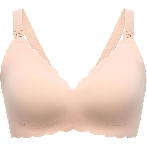 Momcozy Nursing Bras for Breastfeeding, Jelly Strip Support Comfort Maternity Bra, Seamless Soft Wirefree Pregnancy Bra