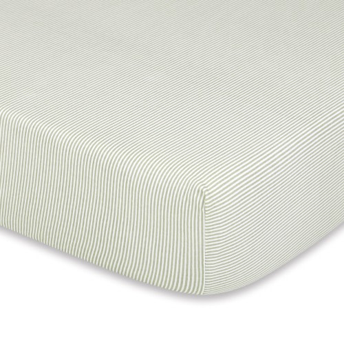 Bilbi Cot Fitted Sheet Stripe Green