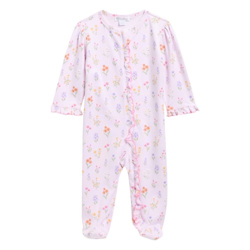 Floral Print Pima Cotton Footie, 0-3M