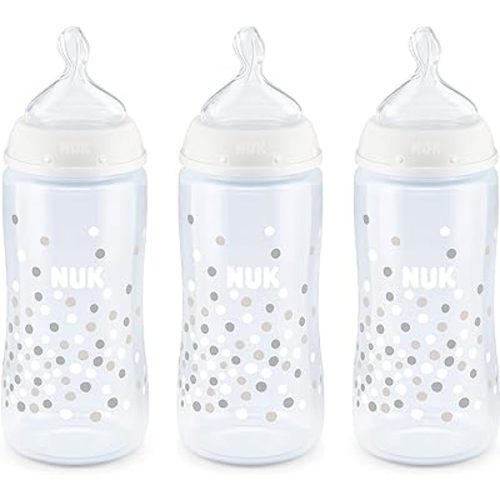 NUK Perfect Fit Baby Bottle, Dots, 3 Count (Pack of 1 )