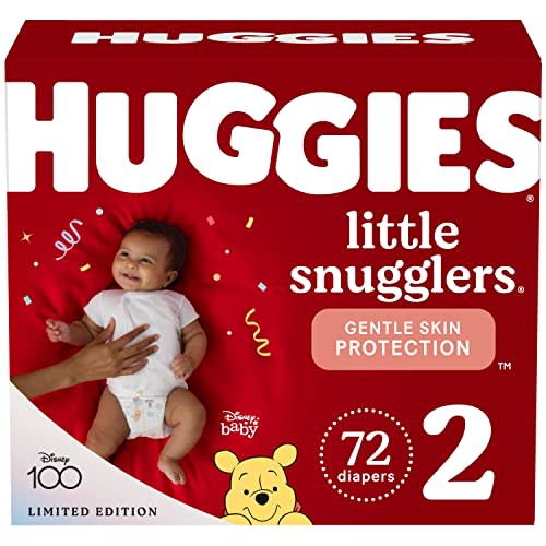 Huggies Size 2 Diapers, Little Snugglers Baby Diapers, Size 2 (12-18 lbs), 72 Count