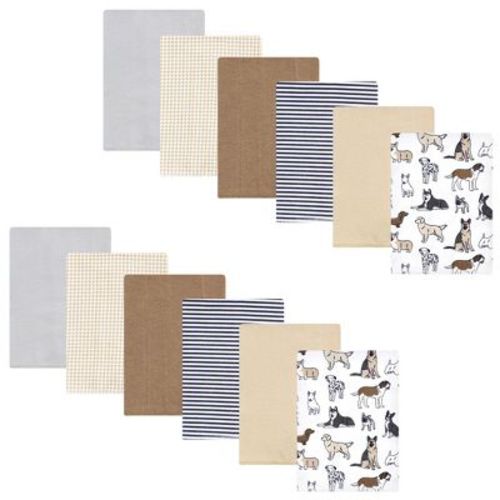 Hudson Baby Infant Boy Flannel Burp Cloth 12pk, Handsome Dogs, One Size