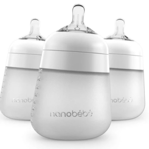 9oz Flexy Silicone Baby Bottle in White