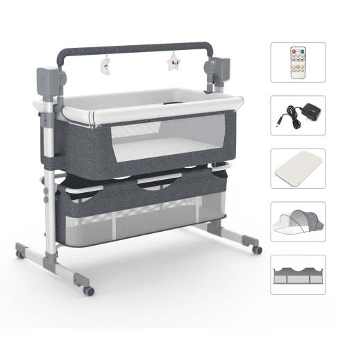 Baby Bassinet, Newborn Bedside Sleeper, Rocking Crib, Folding Portable SteAnny Infant Cradle