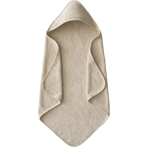 mushie Baby Hooded Towel | Organic Cotton (Fog)