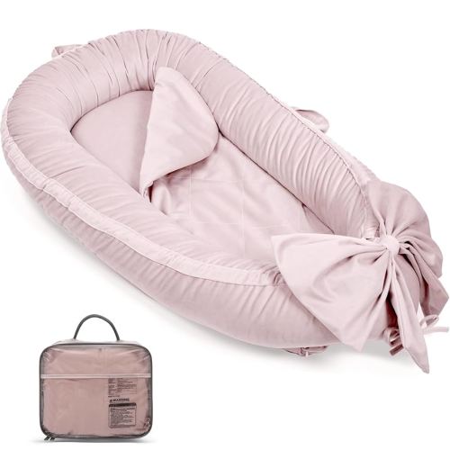 EAQ Baby Lounger Cover Snuggle Me Lounger, Portable Baby Nest Breathable & Soft, Safe Baby Bassinet for Travel, Playtime