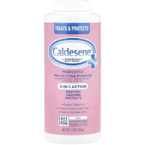 Caldesene Medicated Protecting Powder with Zinc Oxide & Cornstarch-Talc Free, 5 Ounce (3 Pack)