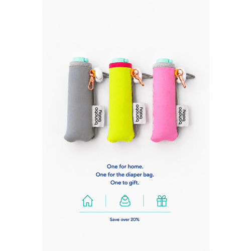 Portable Wipes Spritzer Pouch Trio - 3-Pack, 20ml Bottle | Bonobo Baby