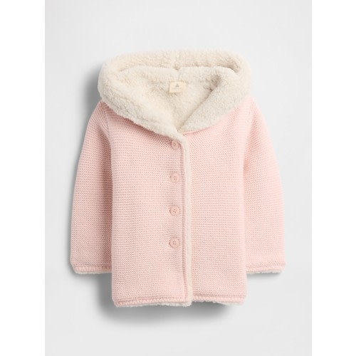 Baby Sherpa-Lined Hooded Sweater (0-3 Mo)