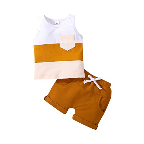 Kupretty Baby Boy Summer Clothes Sleeveless Tank Tops Vest T-Shirt + Casual Shorts Toddler Outfits Set