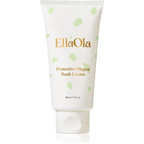 EllaOla Organic Protective Baby Diaper Rash Cream for Sensitive Skin - 14% Zinc Oxide Rash Ointment Cream Soothes Irritation, Protects from Chafing and Inflammation, Fragrance Free | 3 fl. oz.