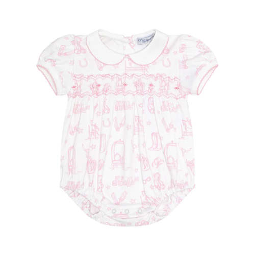 Pink Lone Star Toile Smocked Bubble
