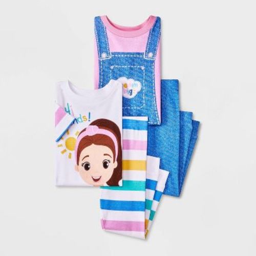 Toddler Girls' 4pc Short Sleeve Cotton Snug Fit Ms. Rachel Pajama Set - Pink 18M