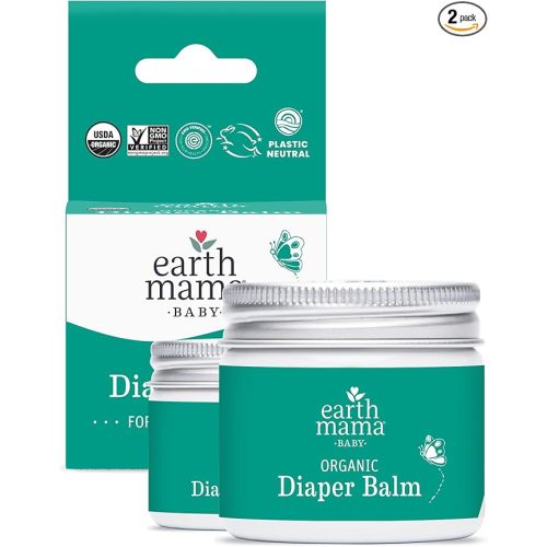 Earth Mama Organic Diaper Balm | Diaper Cream with Calendula | Calm Skin Baby Essentials for Diaper Bag |Multipurpose Baby Ointment, 2-Fluid Ounce (2-Pack) - 2 Fl Oz (Pack of 2)