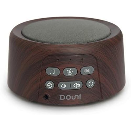 White Noise Machine - Sleep Sound Machine with Soothing Sounds Timer & Memory Function for Sleeping & Relaxation, Sleep Therapy for Kid, Adult, Nursery, Home, Office, Travel. Brown Wood Grain