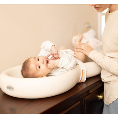 Keekaroo Peanut Changer Baby Vanilla– The Original Made in USA Easy-to-Clean Changing pad and The only Shell Over Foam, Fully Water Repellant