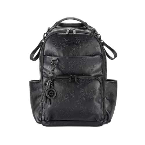 Itzy Ritzy Diaper Bag Backpack – Large Capacity Boss Plus Baby Backpack Diaper Bag Featuring 19 Pockets, Changing Pad, Stroller Clips, and Comfortable Backpack Straps, Black