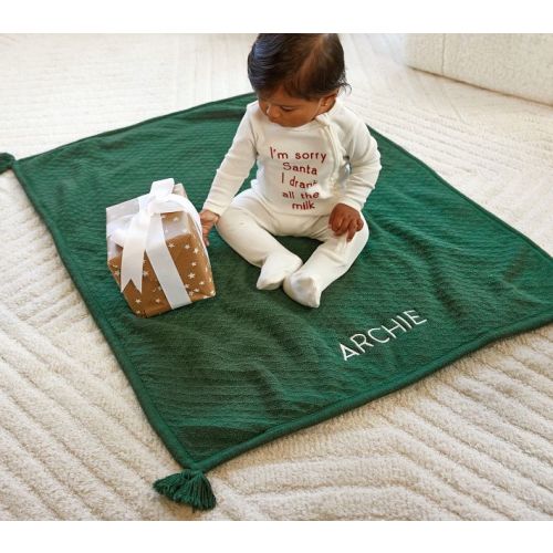 Luxe Cable-Knit Sherpa Baby Blanket