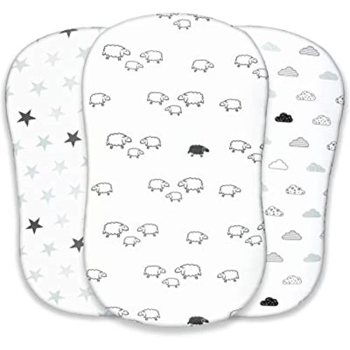 VOLHA&CO Bassinet Fitted Sheets for Halo Bassinest Swivel Sleeper 100% Cotton Jersey