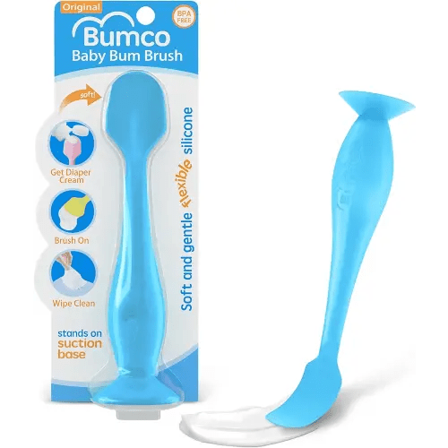 Bumco Diaper Cream Spatula - BPA-Free Butt Paste Diaper Cream Applicator, Soft & Flexible Diaper Rash Cream Applicator, Butt Spatula Baby, Mom-Invented Diaper Bag Essentials (Blue)