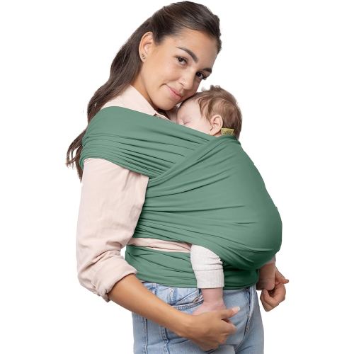 Boba Baby Wrap Carrier – Original Baby Sling Carrier for Newborns (7–35 lbs), Soft, Secure, Hands-Free & Ergonomic, Ideal for Comfortable Bonding, New Parents (Sage Green)