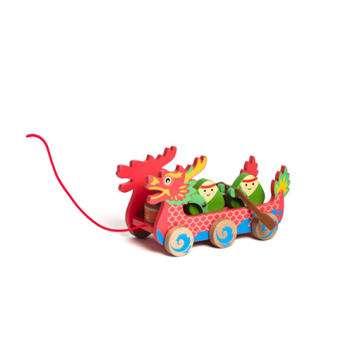Wooden Dragon Boat Pull Along Toy - a la carte — Bitty Bao Chinese Bilingual Books & Toys