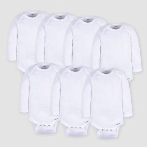 Gerber Baby 7pk Long Sleeve Onesie - White 24M