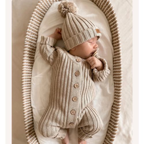 Ribbed Romper | Oak | Brave Little Lamb