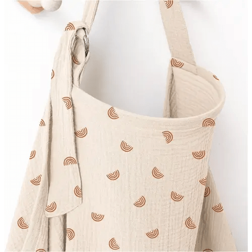 Muslin Nursing Covers for Breastfeeding, Privacy Breast Feeding Cover with Arch Neckline for Mom and Baby, Breathable 100% Cotton Nursing Apron Multi-use Stroller Cover