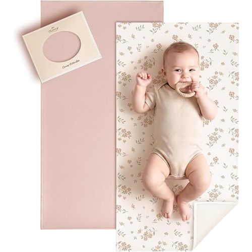 Konssy Faux Leather Waterproof Baby Changing Mat 2 Pack, Regular, 30"x17"