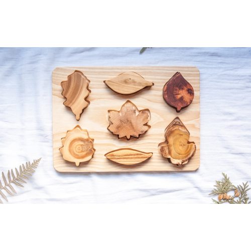 Baby Puzzle Leaves, Wooden Leaves Puzzle, Wood Baby Puzzle, Montessori Materials, Educational Toy Puzzle, Toddler Christmas Gift