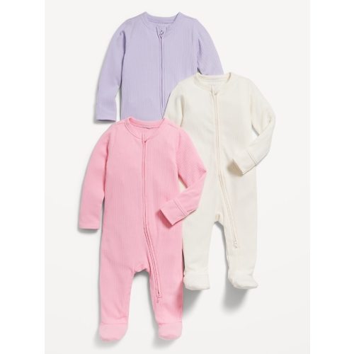 Sleep & Play 2-Way-Zip Footed One-Piece 3-Pack for Baby