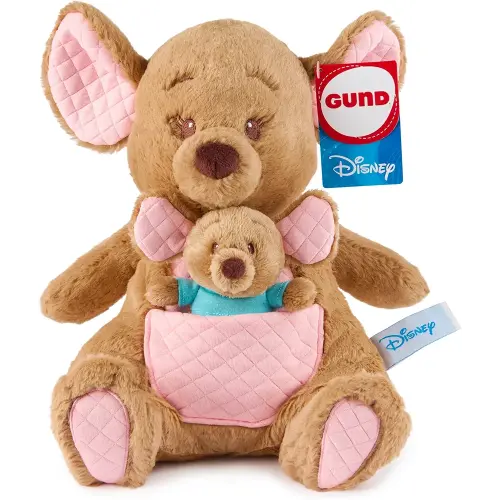GUND Disney Official Kanga and Roo Oh So Snuggly Plush, Winnie The Pooh, Kangaroo and Baby Stuffed Animals for Ages 1 and Up, Brown, 12.5”