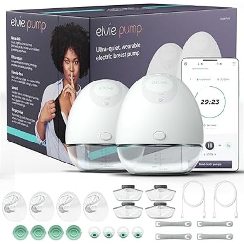 Elvie - Double, Wearable Breast Pump w/App - The Smallest & Quietest - Portable - Hands Free & Discreet - Automated with Four Personalized Settings