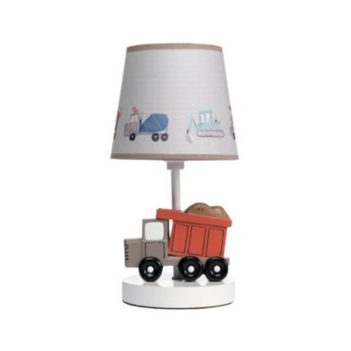 Construction Zone Truck Nursery Lamp with Shade & Bulb