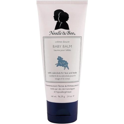 Noodle & Boo Baby Balm for Face and Body, Hypoallergenic and Natural Baby Skin Care with Organic Calendula for Sensitive Skin, Pediatrician and Dermatologist-Tested, Crème Douce, 3.4 Oz
