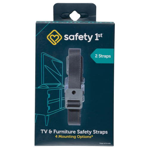 Safety 1 TV & Furniture Safety Straps, Black, Toddler