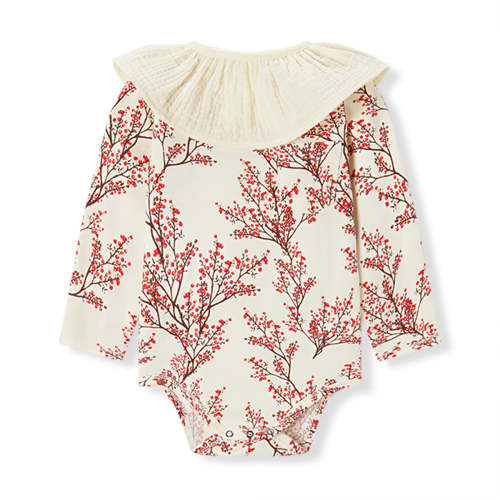Winterberry Cotton Stretch Removable Collar Long Sleeve One piece