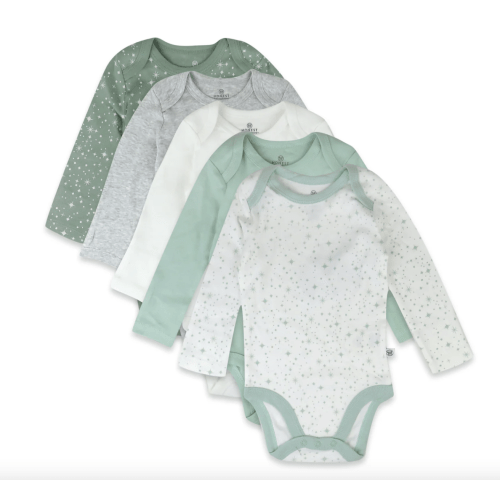 5-Pack 3-6mo Organic Cotton Long Sleeve Bodysuits | Honest Baby Clothing