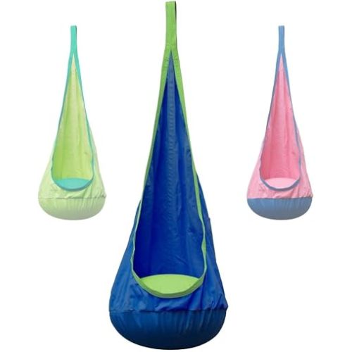 Inflatable Kids Sensory Swing for Autism, Sensory Swing Indoor w. Manual Pump, Hanging Hammock Outdoor and Indoor Sensory Swing, Royal Blue