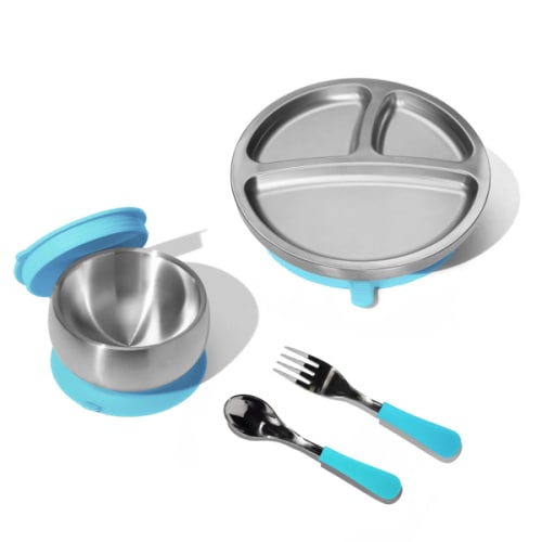Stainless Steel Rainbow Baby Gift Set Blue