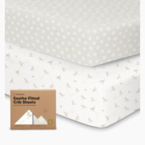 KeaBabies Soothe Fitted Crib Sheets - Meadow, 2