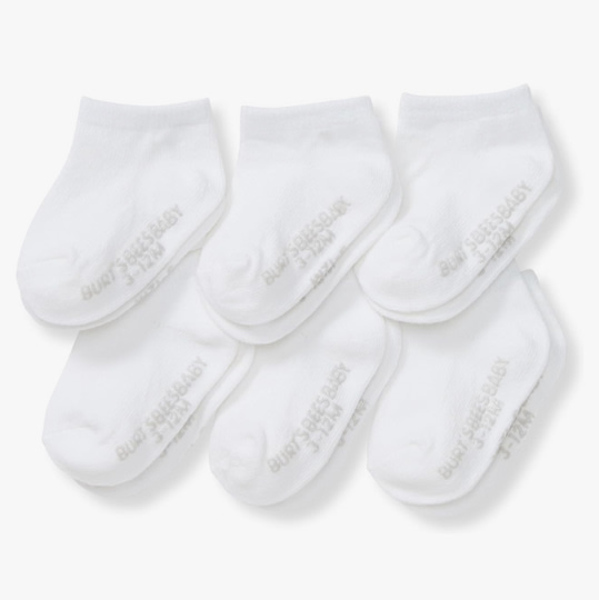 Burt’s Bees Baby Ankle Socks with Non-Slip Grips, Organic Soft Cotton Toddler Socks Baby Essential, 6-Pack