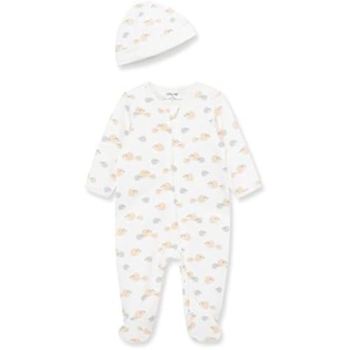 Little Me Clothes for Baby Unisex Gender Neutral Sleeper and Cap Set, 100% Cotton Scratch-Free Tag, Preemie to 9 Months