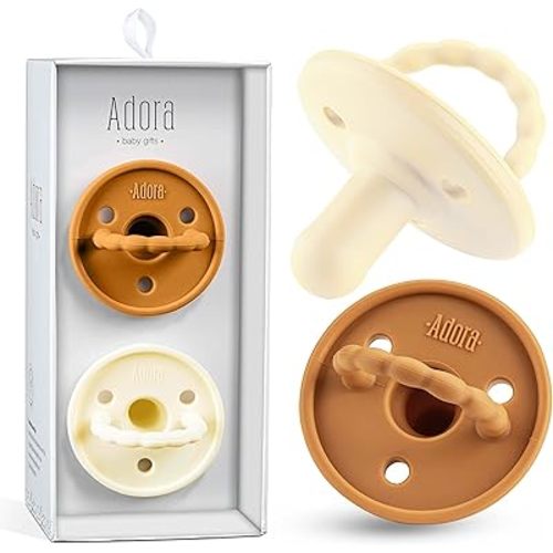 Baby Soother Pacifiers - Silicone Pacifier for Boys/Girls - Newborn Pacifiers Set of 2 - Newborn Baby Essentials, BPA Free